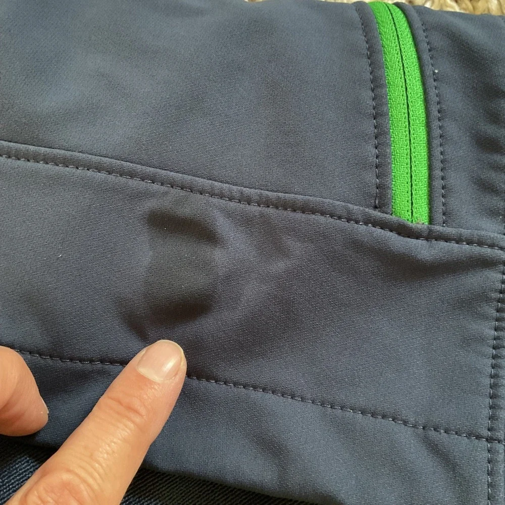 The North Face Mens Apex Bionic Softshell Jacket Navy Blue Green Full Zip Medium